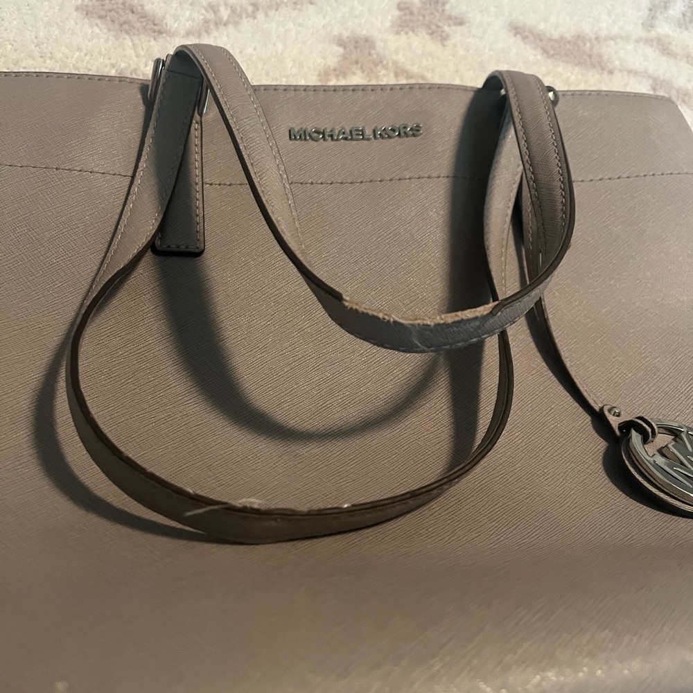 Michael Kors Gray Structured Tote with Double Straps